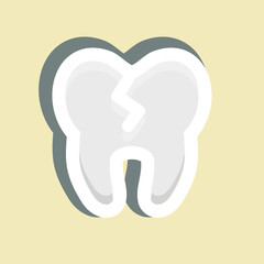 Sticker Bad Tooth. suitable for medicine symbol. simple design editable. design template vector. simple illustration
