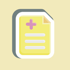 Obraz premium Sticker Medical Report. suitable for medicine symbol. simple design editable. design template vector. simple illustration