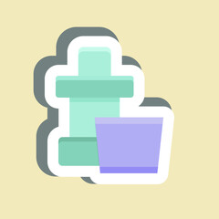 Sticker Mouthwash. suitable for medicine symbol. simple design editable. design template vector. simple illustration