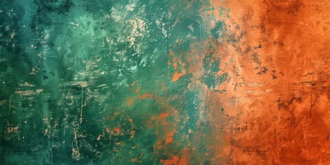 Grunge Background Texture in the Colors Orange and Green created with Generative AI Technology