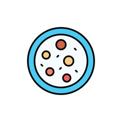 Petri Dish icon design with white background stock illustration