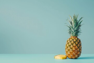 Pineapple and Banana on Table