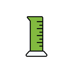 Graduated Cylinder icon design with white background stock illustration