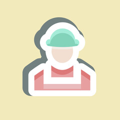 Sticker Builder. suitable for building symbol. simple design editable. design template vector. simple illustration