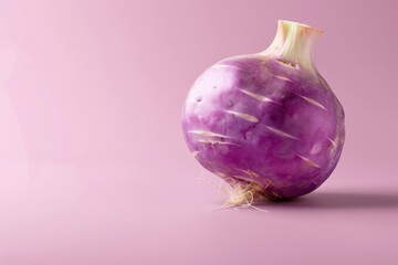 Purple Onion on Pink Background