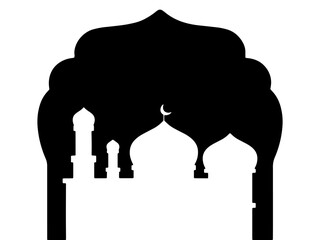 Mosque Ramadan Kareem Silhouette Frame Background
