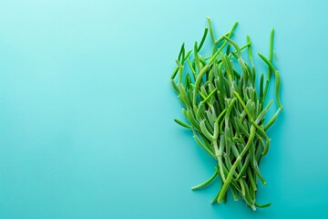 Green Grass on Blue Background