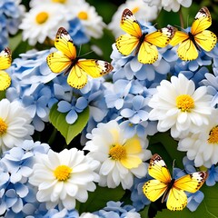Obraz premium flowers and butterfly