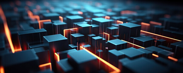 Obraz premium Digital background. Can be used in the description of network abilities, technological processes, digital storages, science, education, etc.