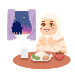 iftar and suhoor illustration