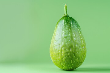 Green Pear With Water Drops