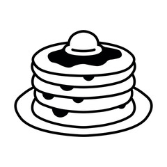 black vector pancake icon on white background