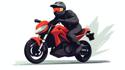 Funny guy wearing a mask to ride a motorcycle cartoon