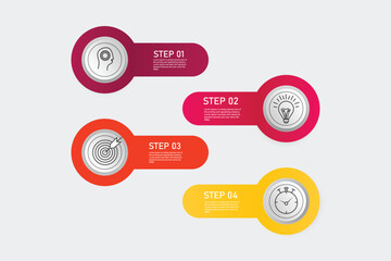 Business data visualization. Process chart. Abstract elements of graph, diagram with 4 steps