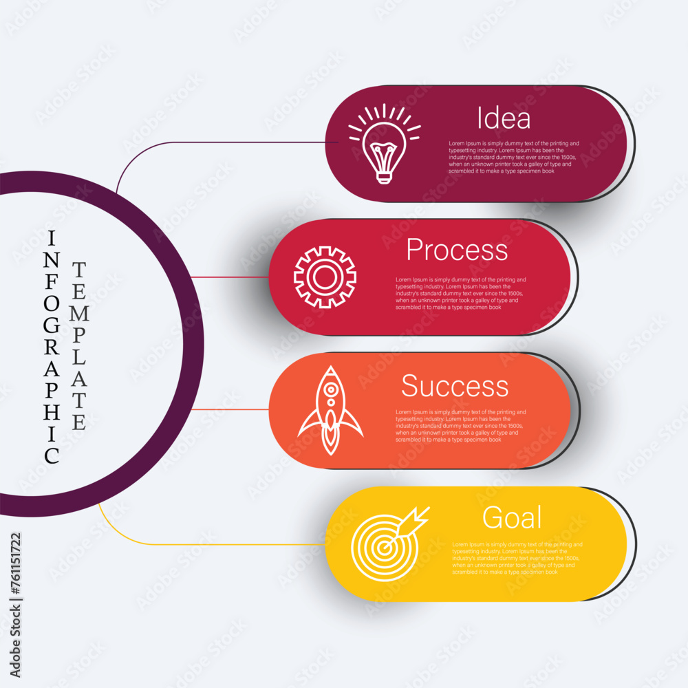 Poster business data visualization. process chart. abstract elements of graph, diagram with 4 steps