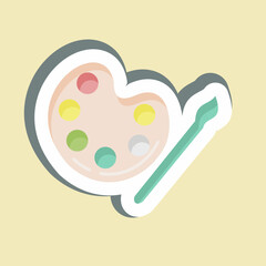 Sticker Painting. suitable for education symbol. simple design editable. design template vector. simple illustration