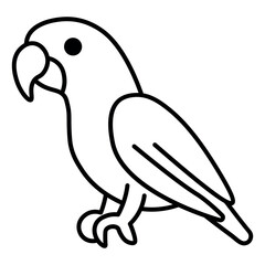 black vector parrot icon on white background