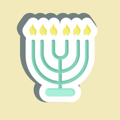 Sticker Menorah. suitable for House symbol. simple design editable. design template vector. simple illustration
