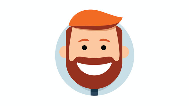 Happy man face icon image flat vector isolated on white