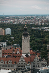 Fototapeta na wymiar View from the top of City-Hochhaus in leipzig Germany