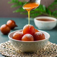 Indian Traditional Special Sweet Food Gulab Jamun - obrazy, fototapety, plakaty