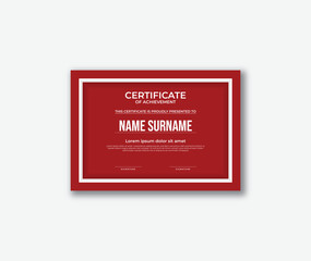 Simple red certificate template