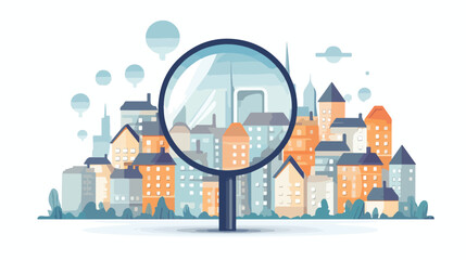 Icon real estate search flat vector isolated on white