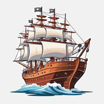 Ship Logo Cartoon Design Very Cool