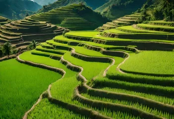 Fotobehang terraced rice field © Fozia