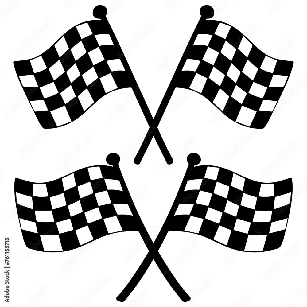 Poster racing flags crossed in two versions.