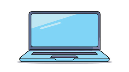 A laptop colored in blue badge icon. Element
