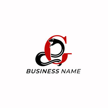 design logo creative snake and letter G