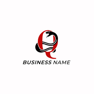 design logo combine snake and letter Q