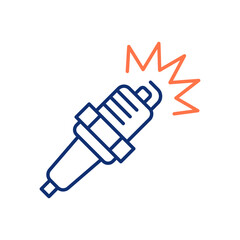 Spark plug line icon. Vector illustration. Editable stroke.