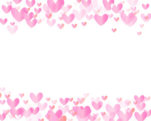 Pink hearts confetti frame