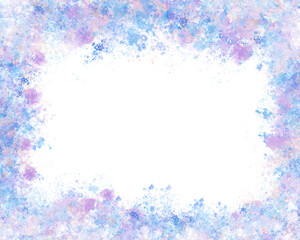 Fototapeta premium Abstract watercolour paint frame art blue purple