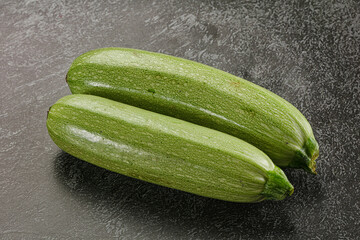 Raw green ripe zucchini vegetable