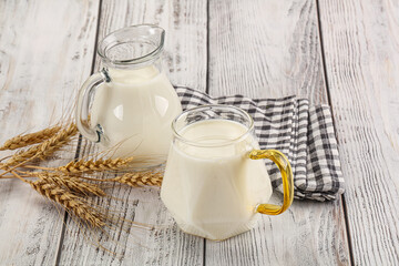 Organic milk in the glass