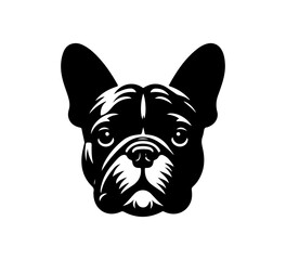 french bulldog logo template editable black and white vector