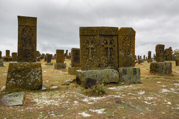 View of Noratus cemetery in Armenia