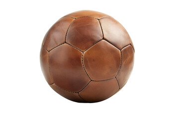 Classic Leather Football Isolated on Transparent Background.