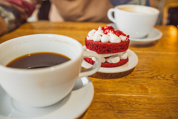 Red Velvet Cake With Marshmallows on Plate