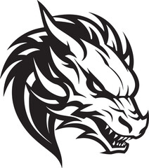 Dragon vector black and white