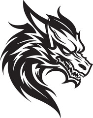 Dragon vector black and white