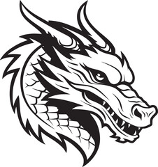 Dragon vector black and white
