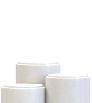 White stone podium for product display