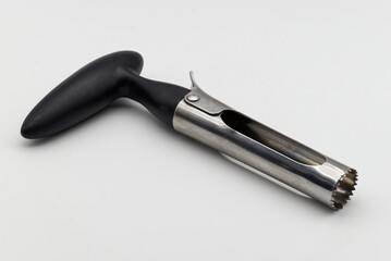 Apple corer. Tool for removing the apple core on white background.
