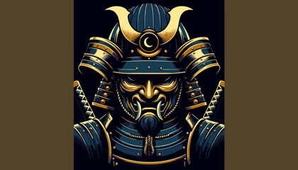Concept of traditional Japanese armor image. Vector illustration.