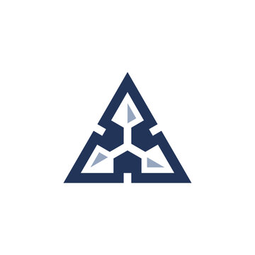 traingle spear house building logo