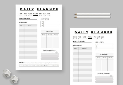Daily Planner Template Design